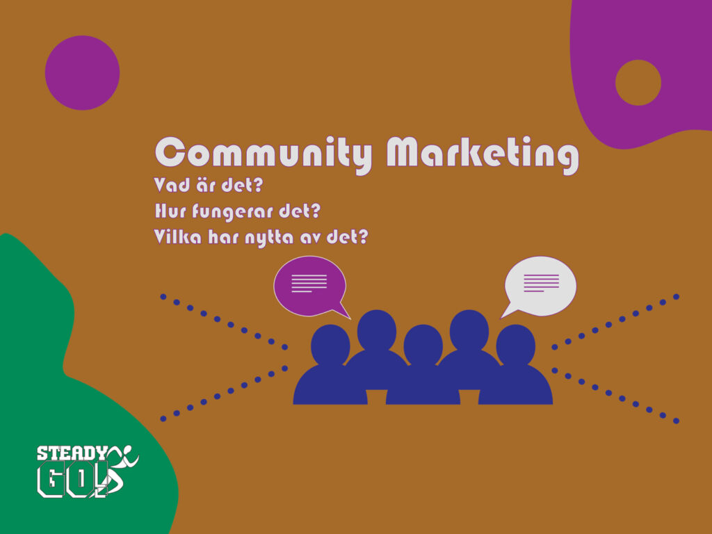 Bild som ska beskriva community marketing med illustration av människor som symboliserar communityn. Vad är community marketing?